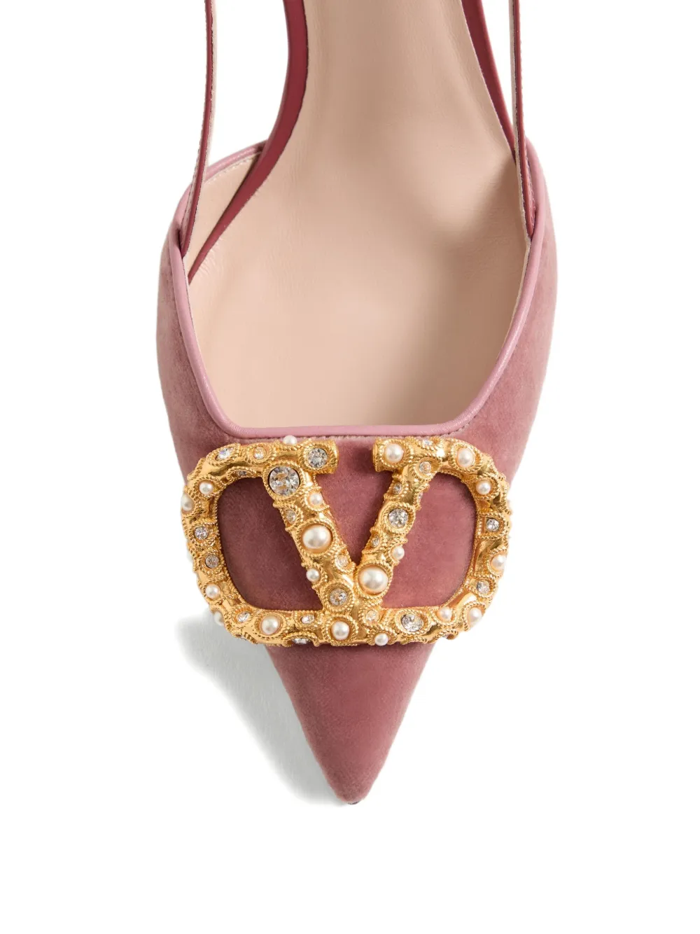 Valentino Garavani Slingback pumps verfraaid met hak Roze