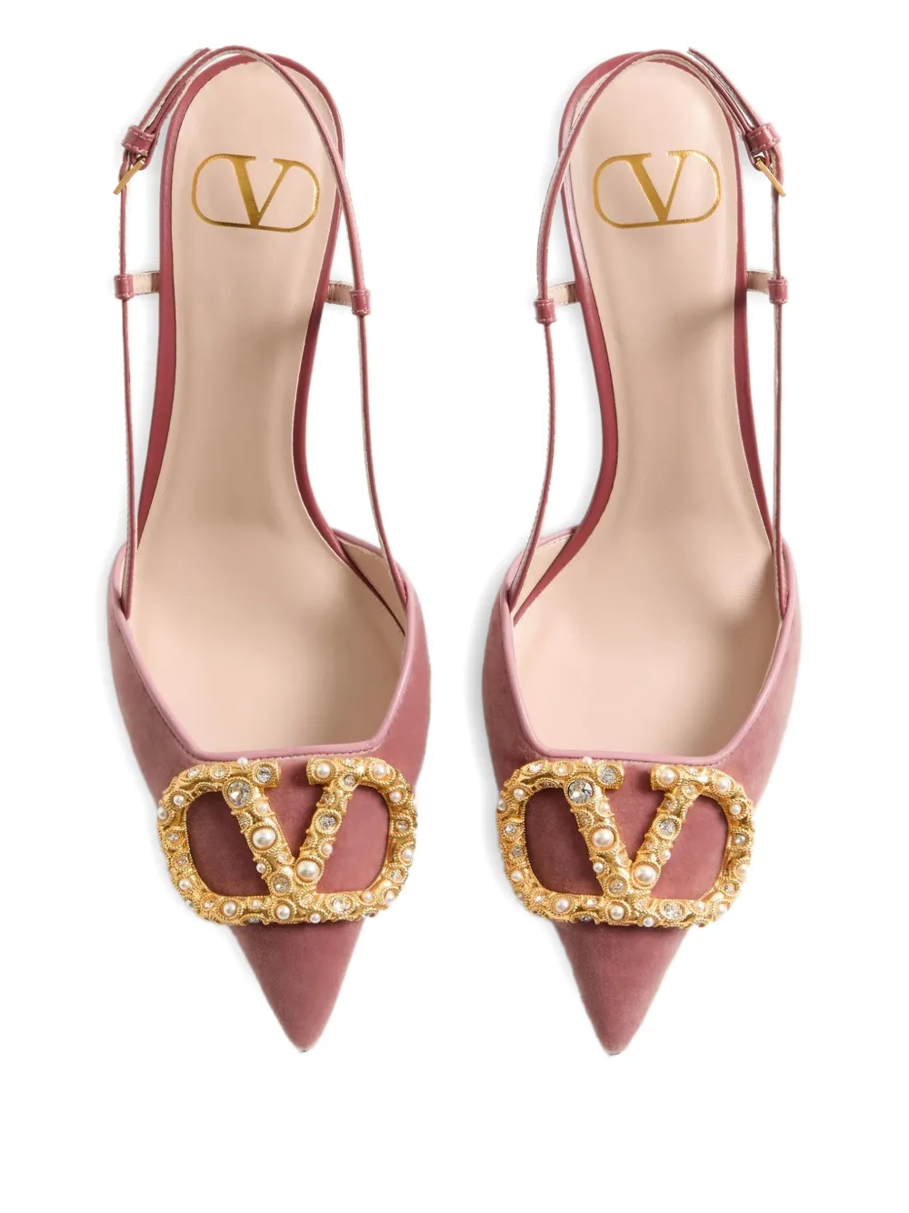 Valentino Garavani Slingback pumps verfraaid met hak Roze
