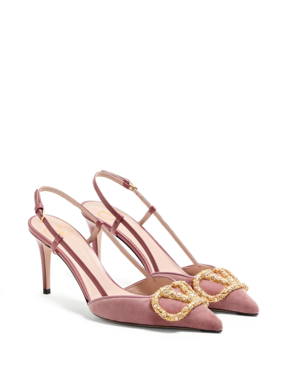 Valentino Garavani Slingback pumps verfraaid met hak Roze