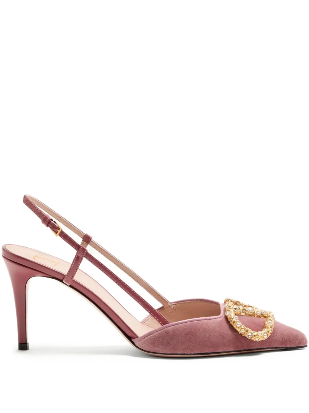 Valentino Garavani Slingback pumps verfraaid met hak Roze
