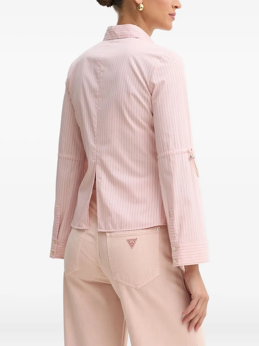 PINKO Blouse met krijtstreep en gestrikte manchetten - Roze