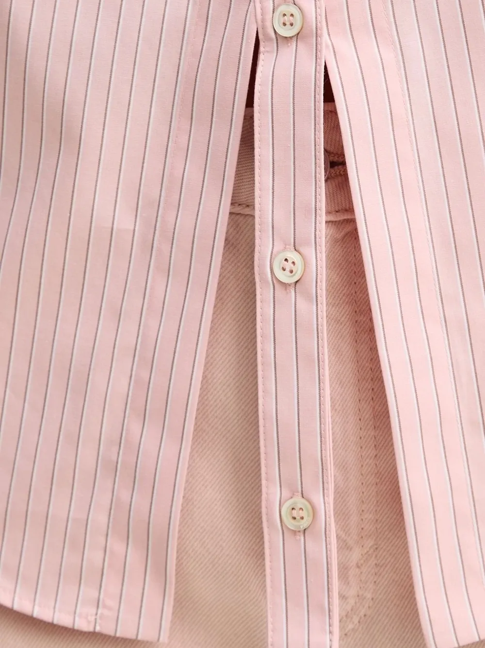 PINKO Blouse met krijtstreep en gestrikte manchetten Roze