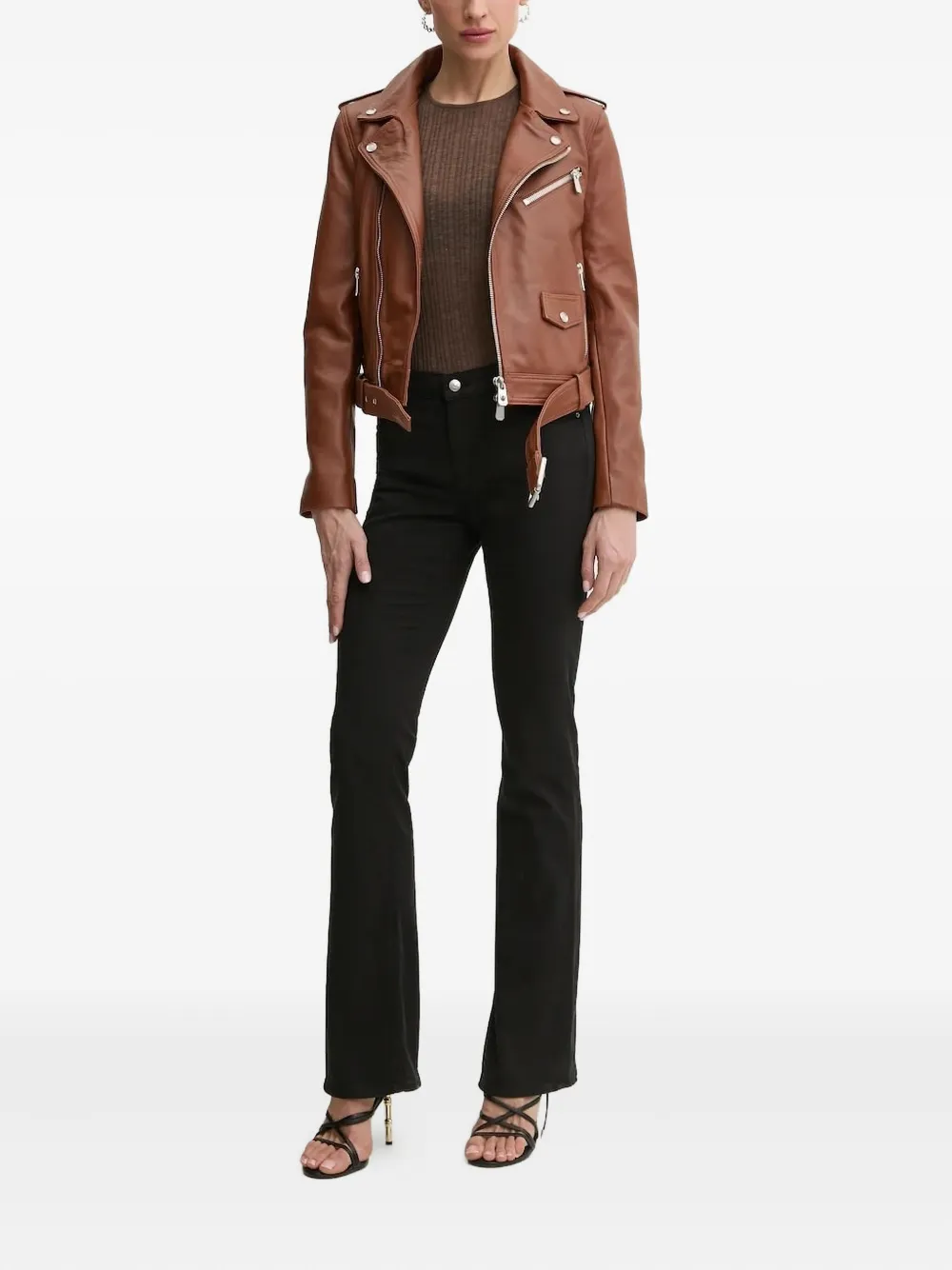 PINKO leather biker jacket Bruin