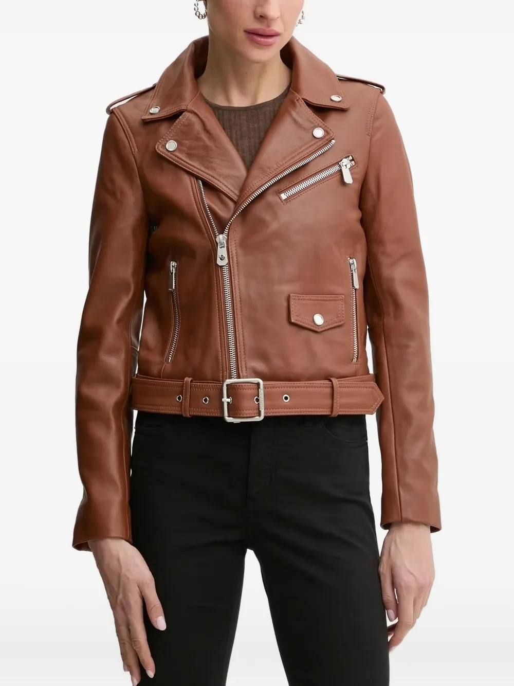 PINKO leather biker jacket Bruin