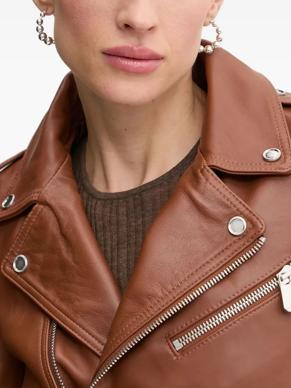 PINKO leather biker jacket Bruin