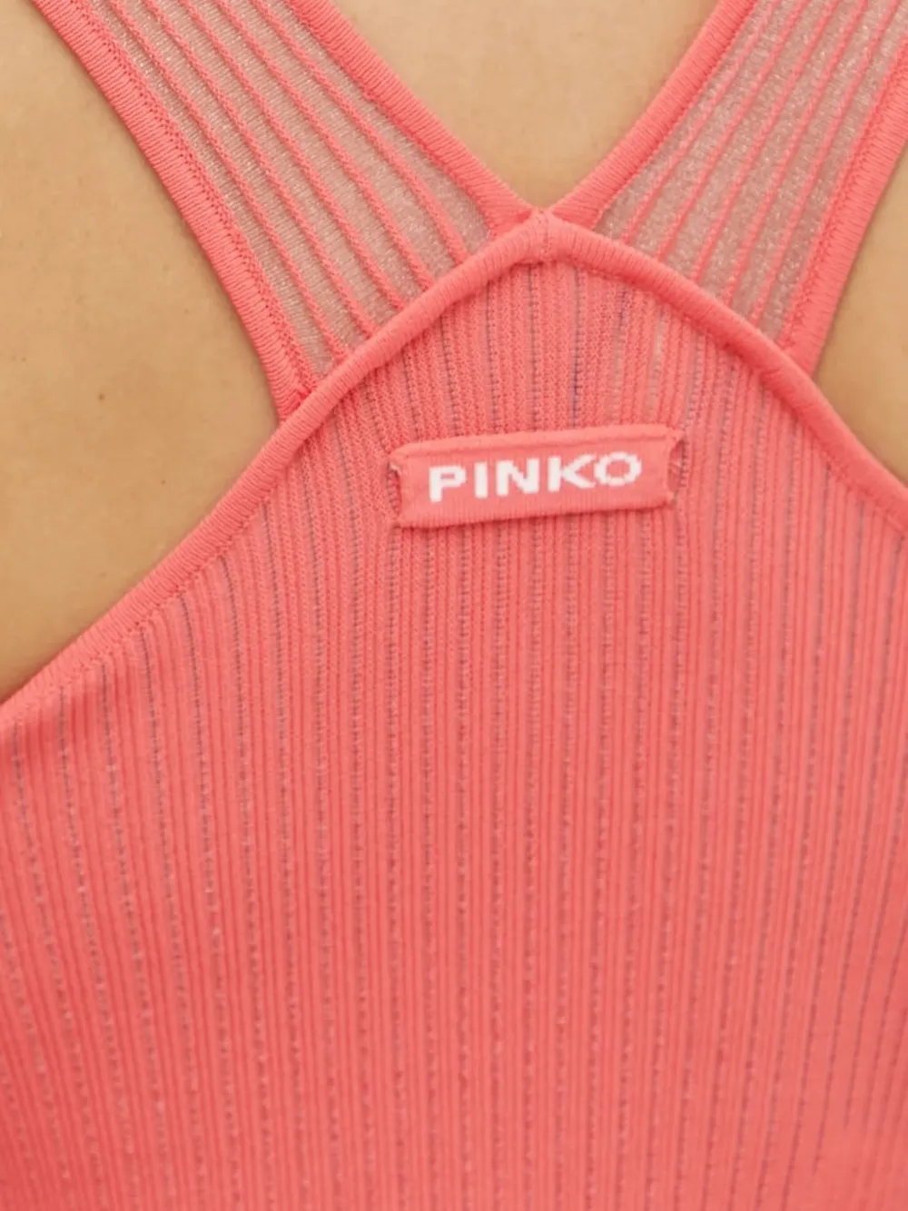 PINKO ribbed-pleated midi dress Roze