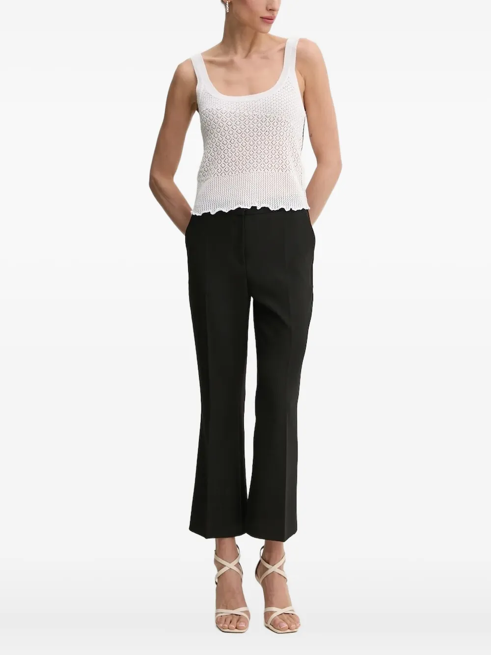 PINKO open-knit scallop-hem top | White | Image 1