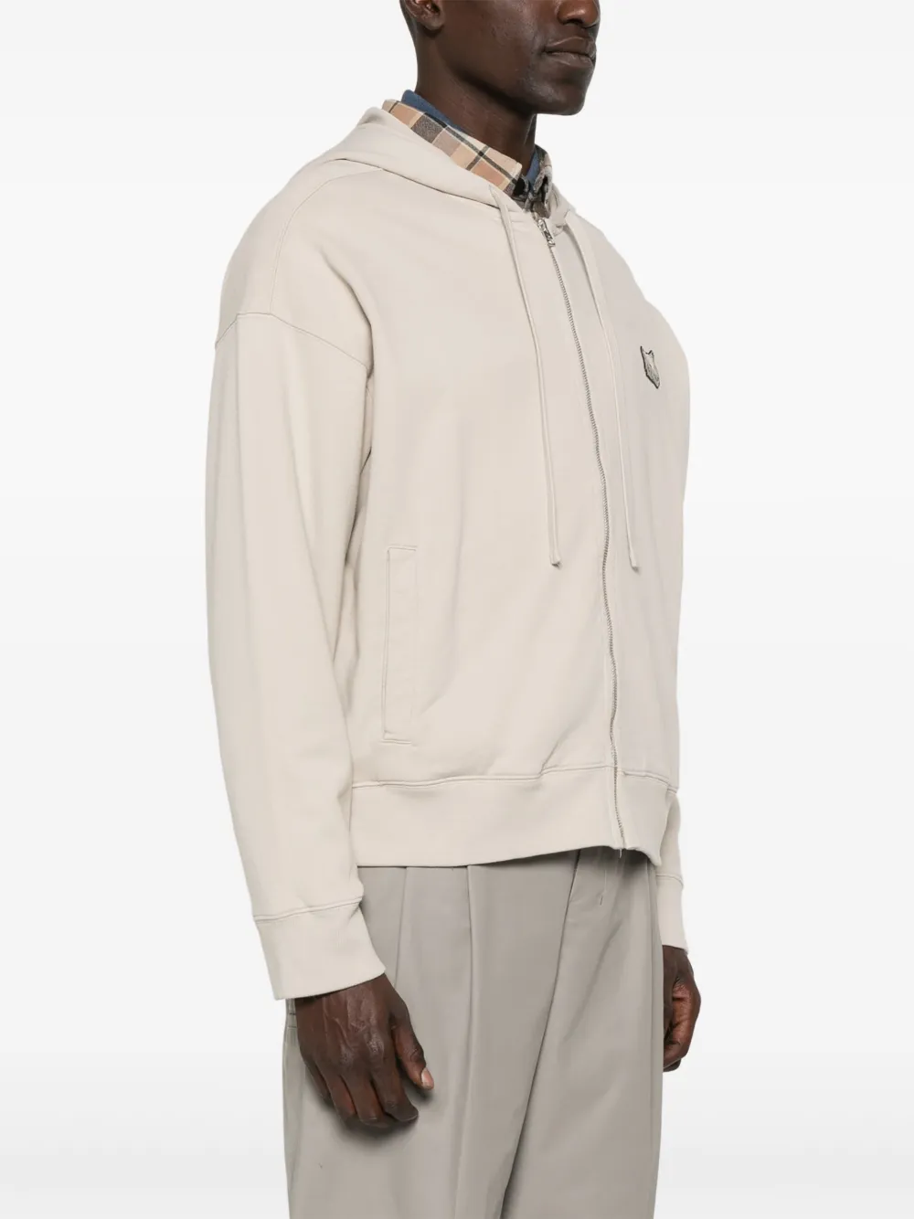 Maison Kitsuné Bold Fox Head Patch Fullzip Oversize Hoodie In Neutrals