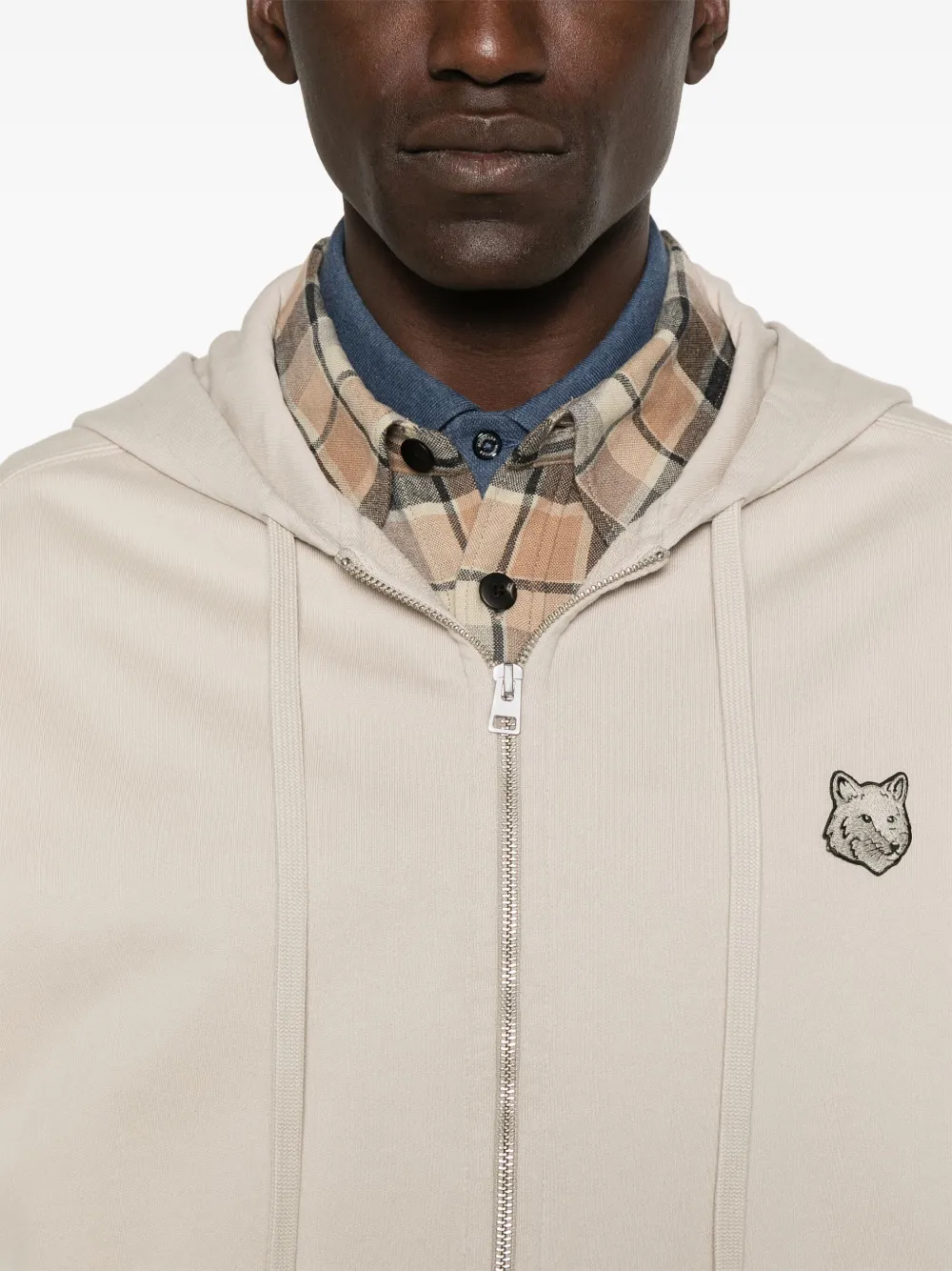 Maison Kitsuné Bold Fox Head Patch Fullzip Oversize Hoodie In Neutrals