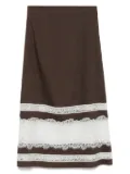 Lorena Antoniazzi lace-detail midi skirt - Brown