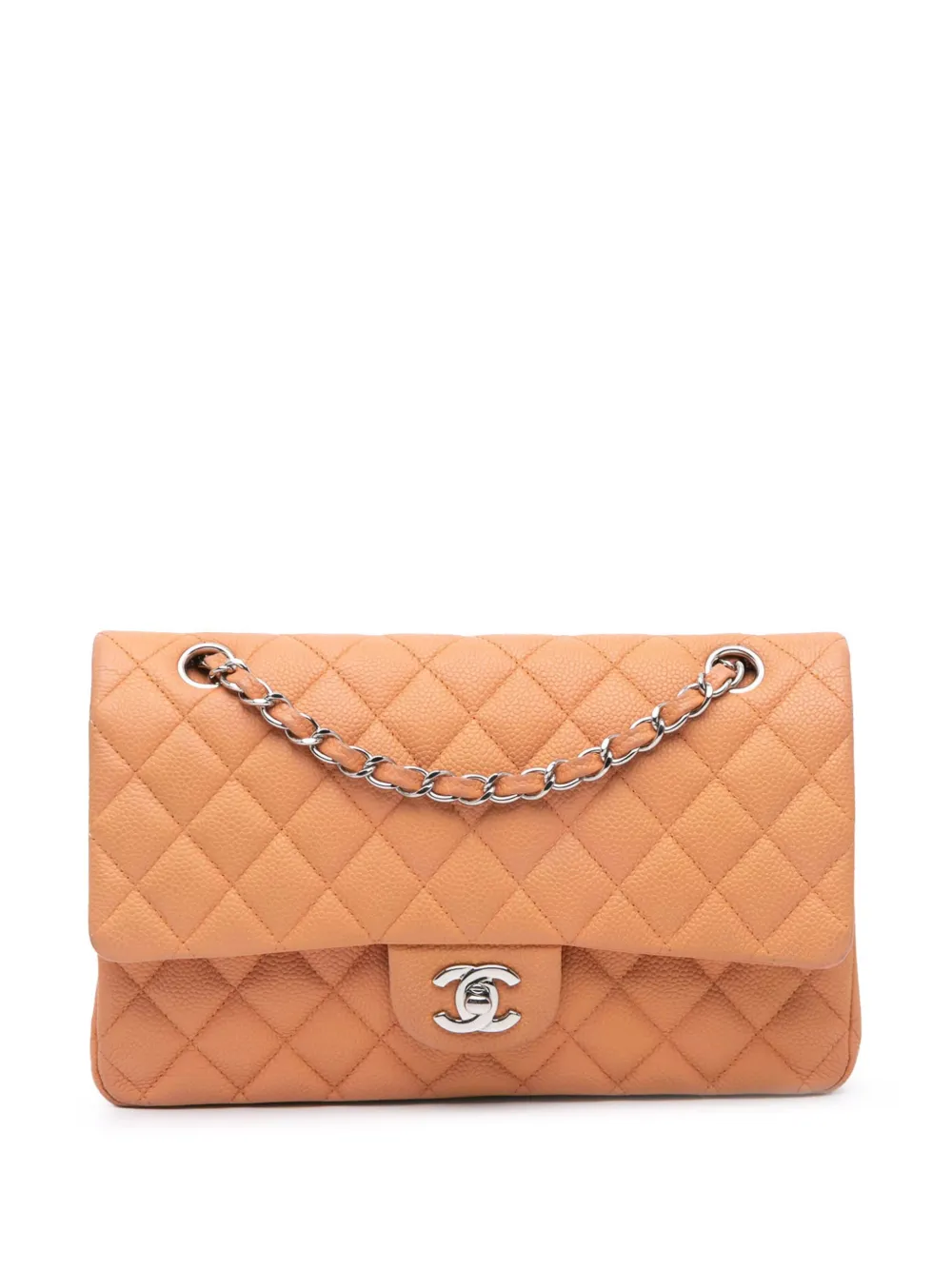 CHANEL Pre-Owned 2012-2013 Medium Classic Caviar Double Flap shoulder bag | Orange | Image 1