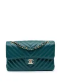 CHANEL Pre-Owned 2018-2019 Small Classic Chevron Caviar Double Flap shoulder bag - Blue