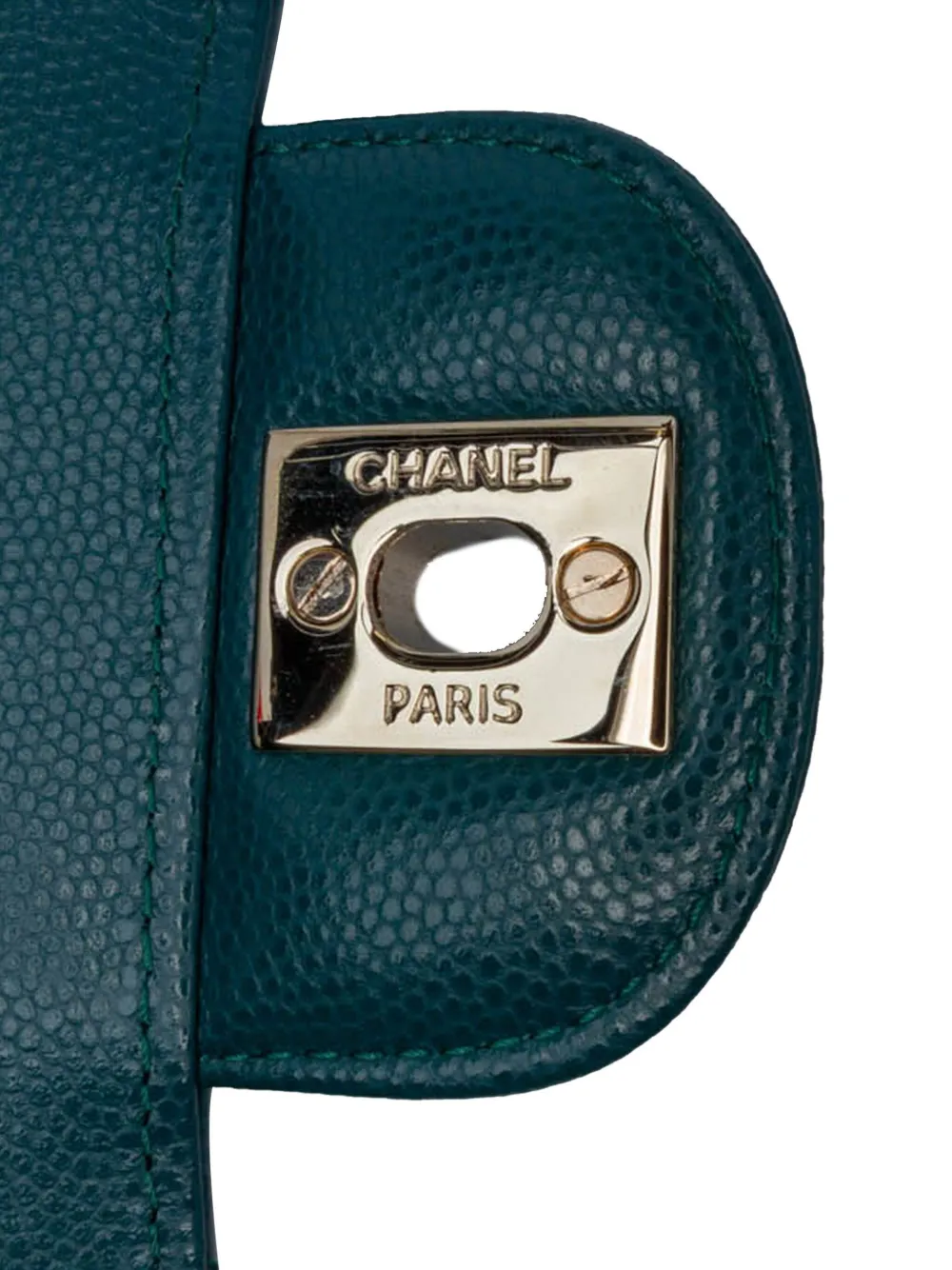 CHANEL Pre-owned 2018-2019 Small Classic Chevron Caviar Double Flap Shoulder Bag In Blue