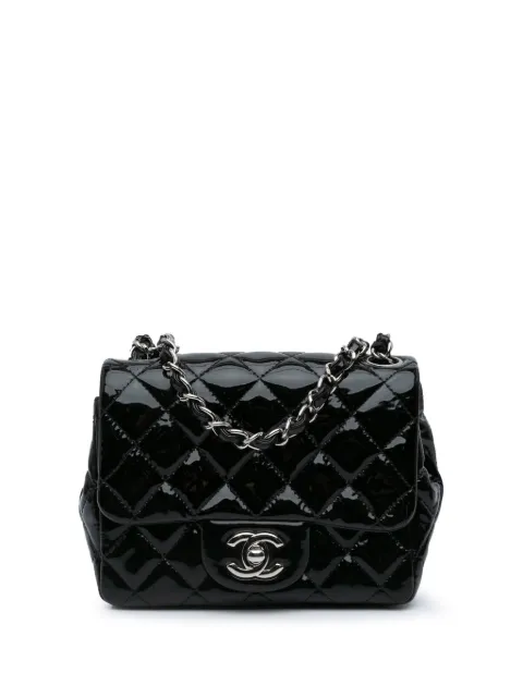 CHANEL Pre-Owned 2014 Mini Square Classic gelakte Single Flap crossbodytas