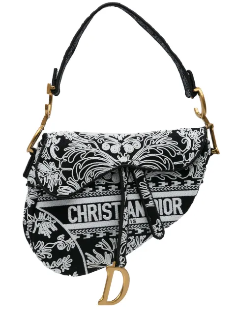 Christian Dior Pre-Owned 2022 Embroidered Canvas Ornamental Cornely Saddle Bag shoulder bag