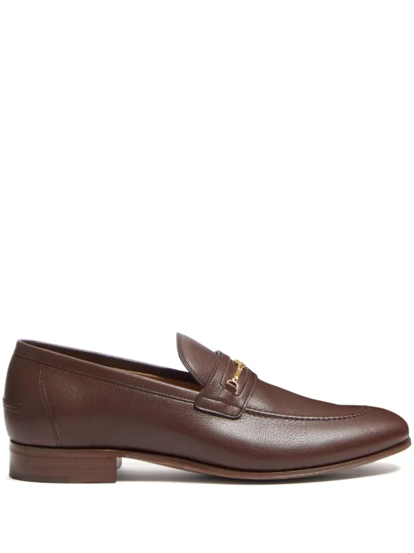 Valentino Garavani Vlogo Signature Kidskin Moccasins in Brown