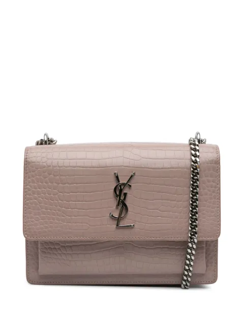 Saint Laurent Pre-Owned 2017 Medium Croc Embossed Monogram Sunset Bag crossbody bag
