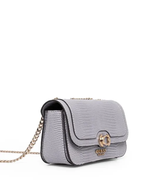 GUESS USA chain-strap embossed-leather satchel