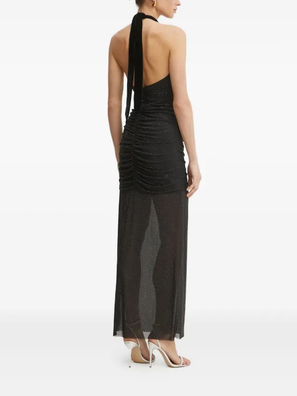 GUESS USA Embellished Halterneck Midi Evening Dress | Black | FARFETCH UK