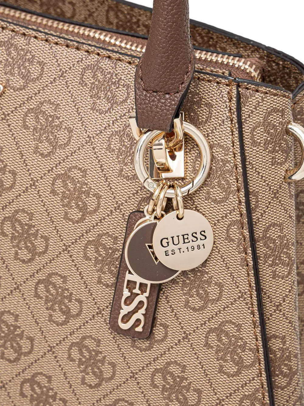 GUESS USA Noelle 4G schoudertas Beige