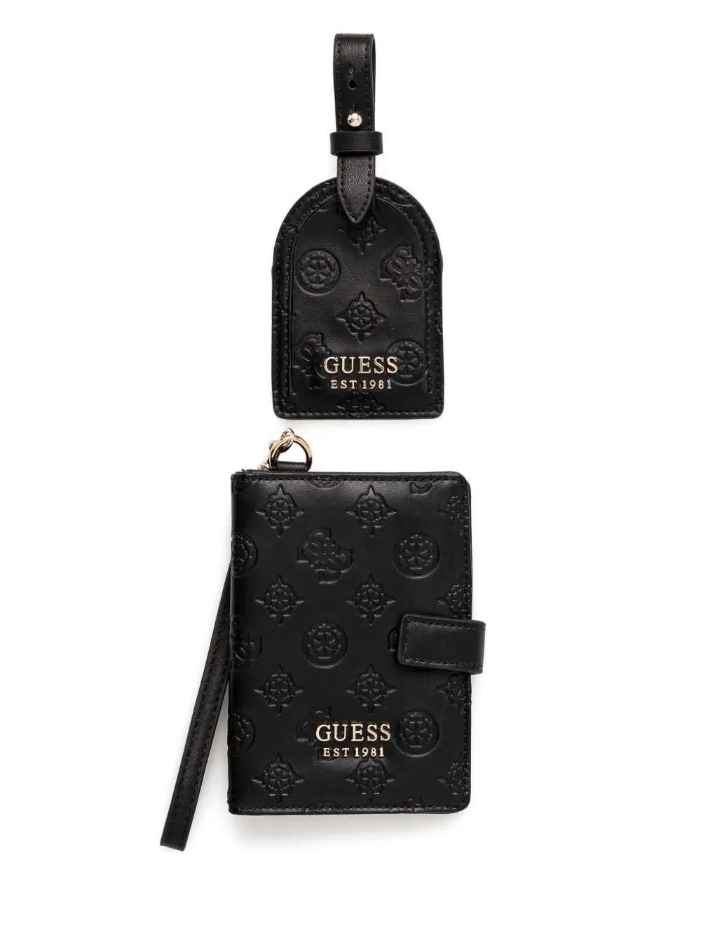 GUESS USA - embossed-logo passport cover and luggage tag set - women