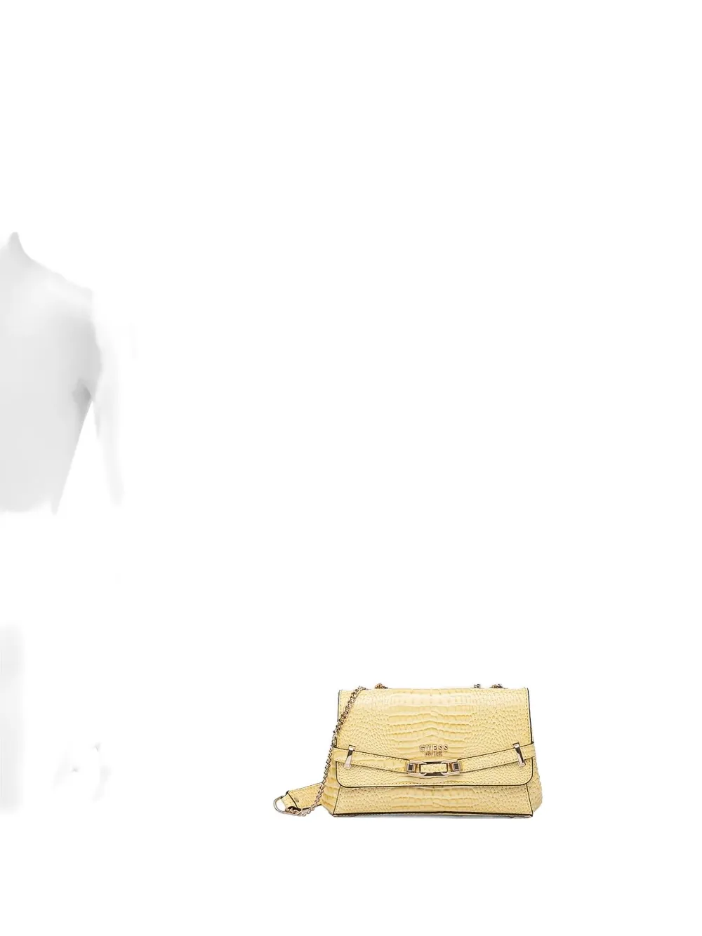 Guess Usa Crocodile-effect Satchel Bag In Yellow