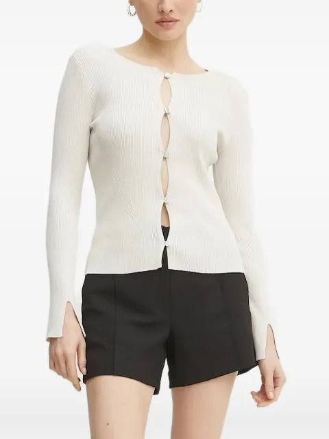 GUESS USA — ribbed button-front cardigan