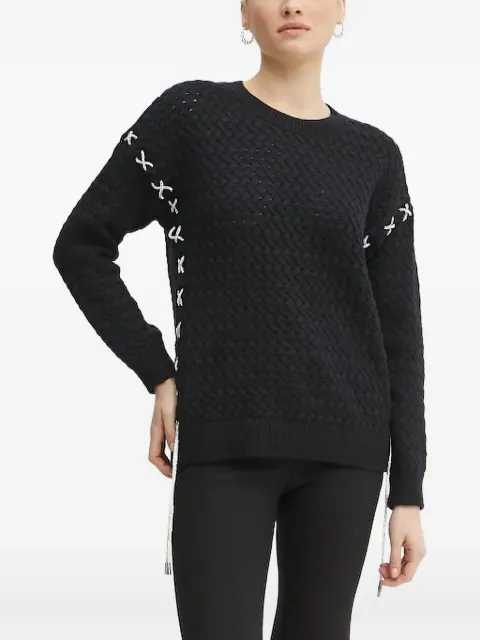 GUESS USA crystal-embellished cable-knit jumper
