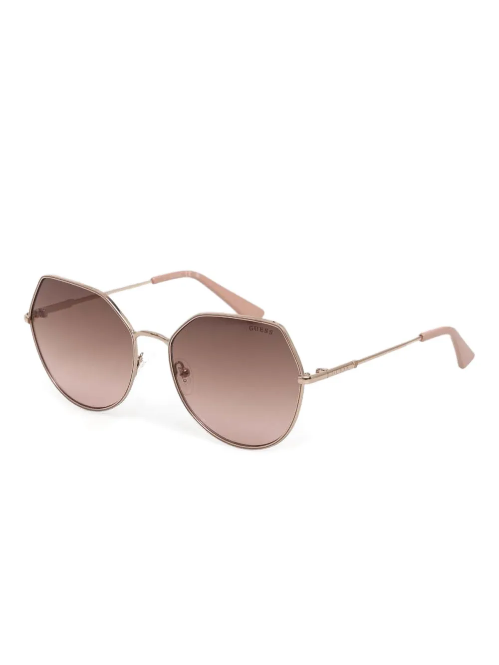 GUESS EYEWEAR Zonnebril met achthoekig montuur Roze