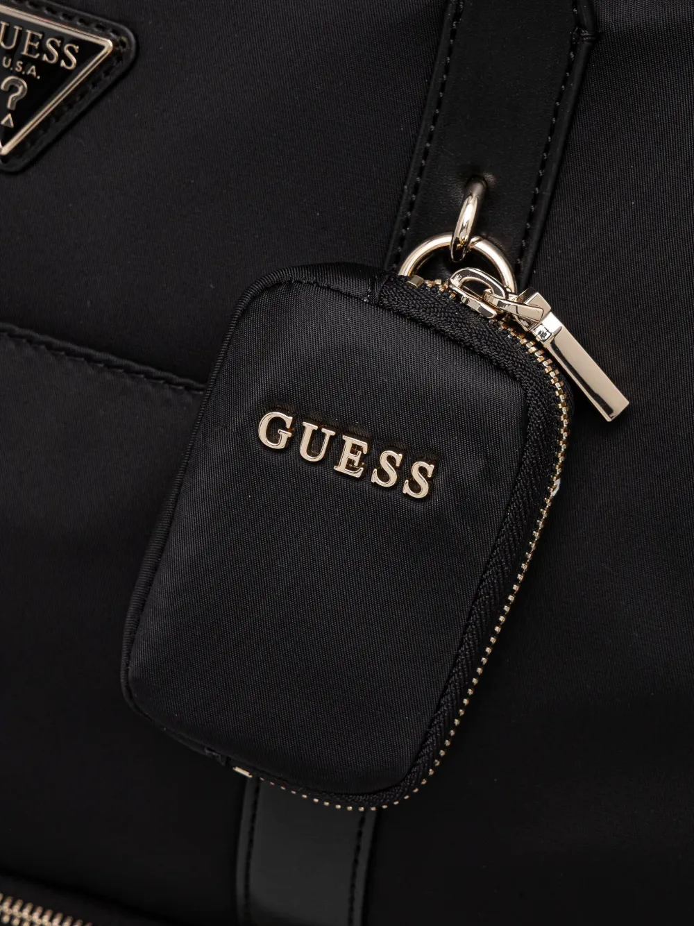 GUESS USA Reistas met logoplakkaat Zwart