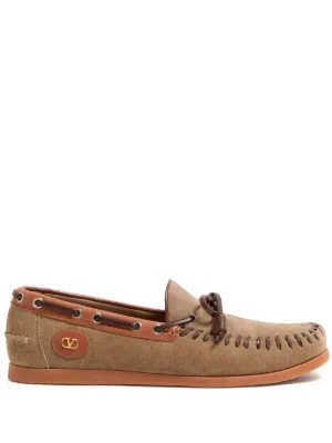 Valentino Garavani レザー スリッポン | ブラウン | FARFETCH JP