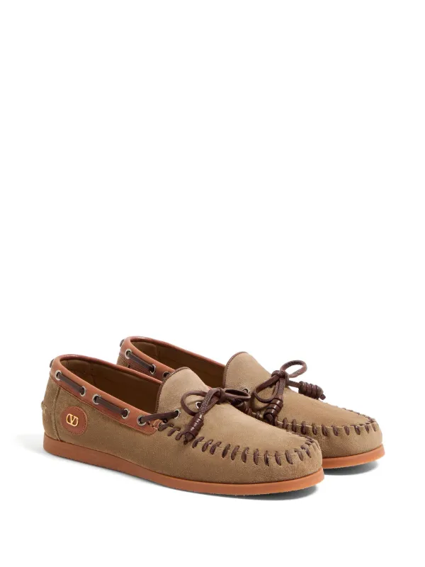 Valentino Garavani Palm Avenue Boat Shoes | Brown | FARFETCH