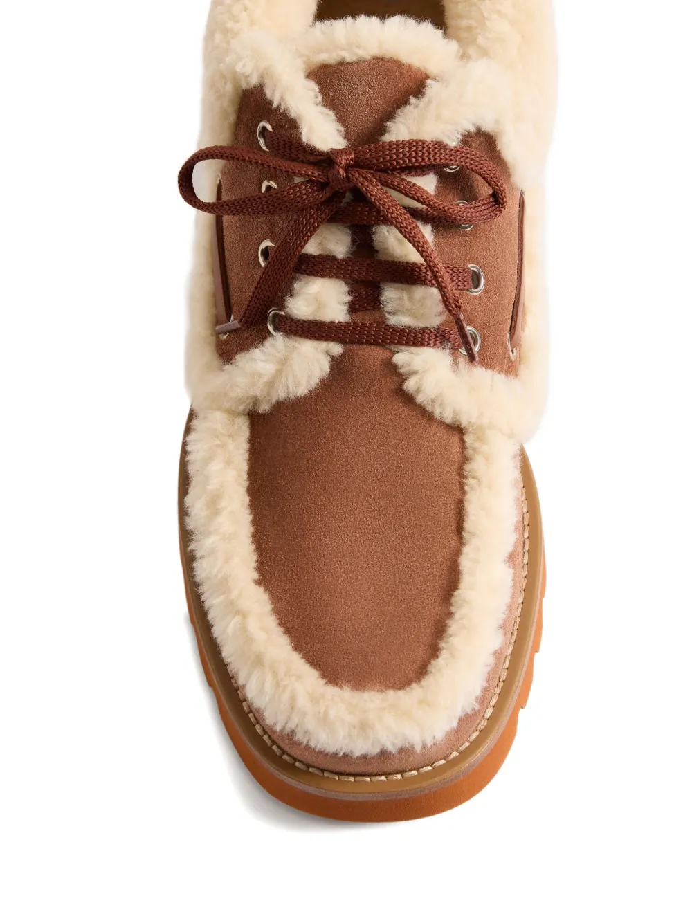 Valentino Garavani VLogo Signature shearling loafers Brown