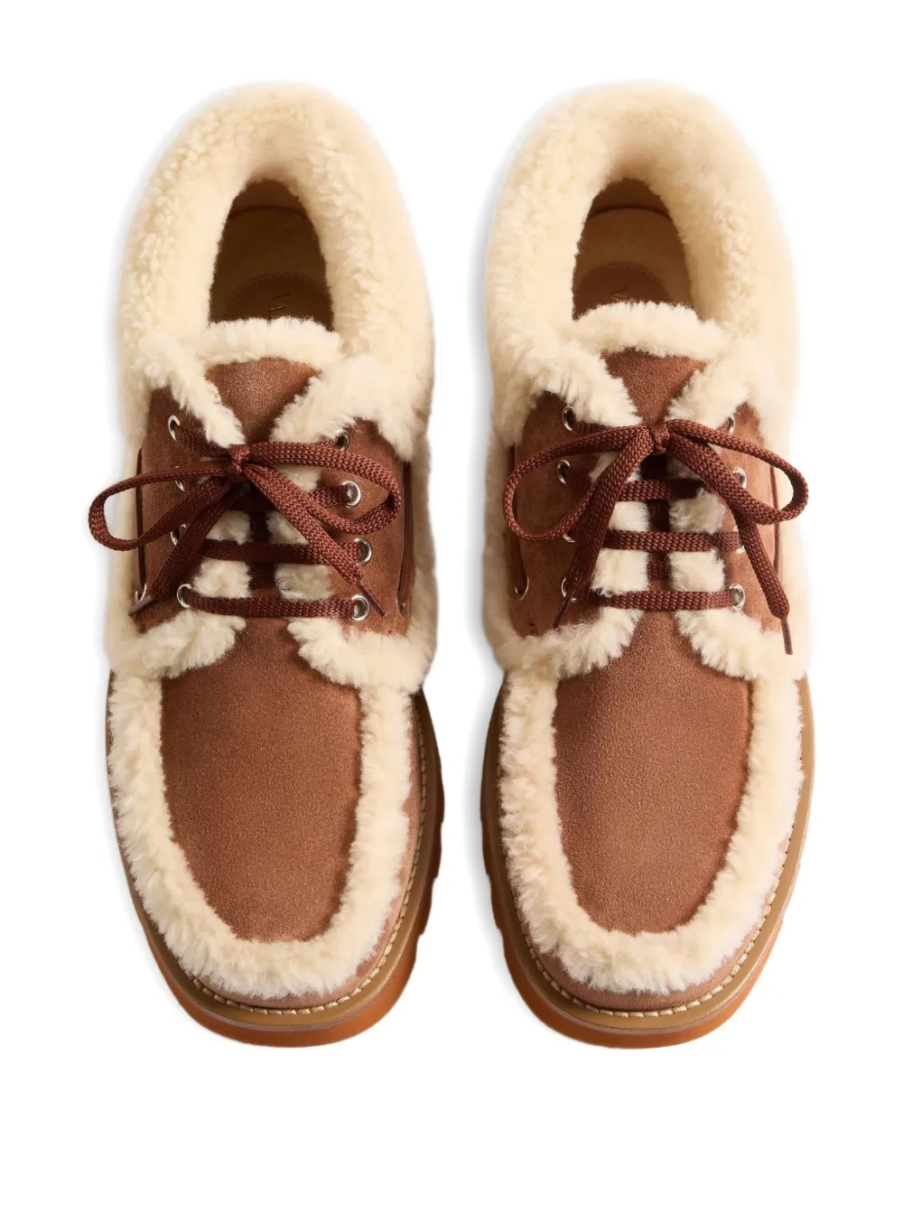 Valentino Garavani VLogo Signature shearling loafers Brown