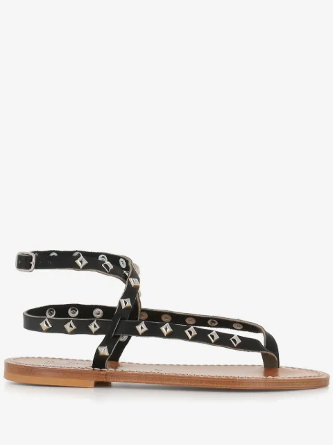 K. Jacques Deltapyr stud-embellished flat sandals