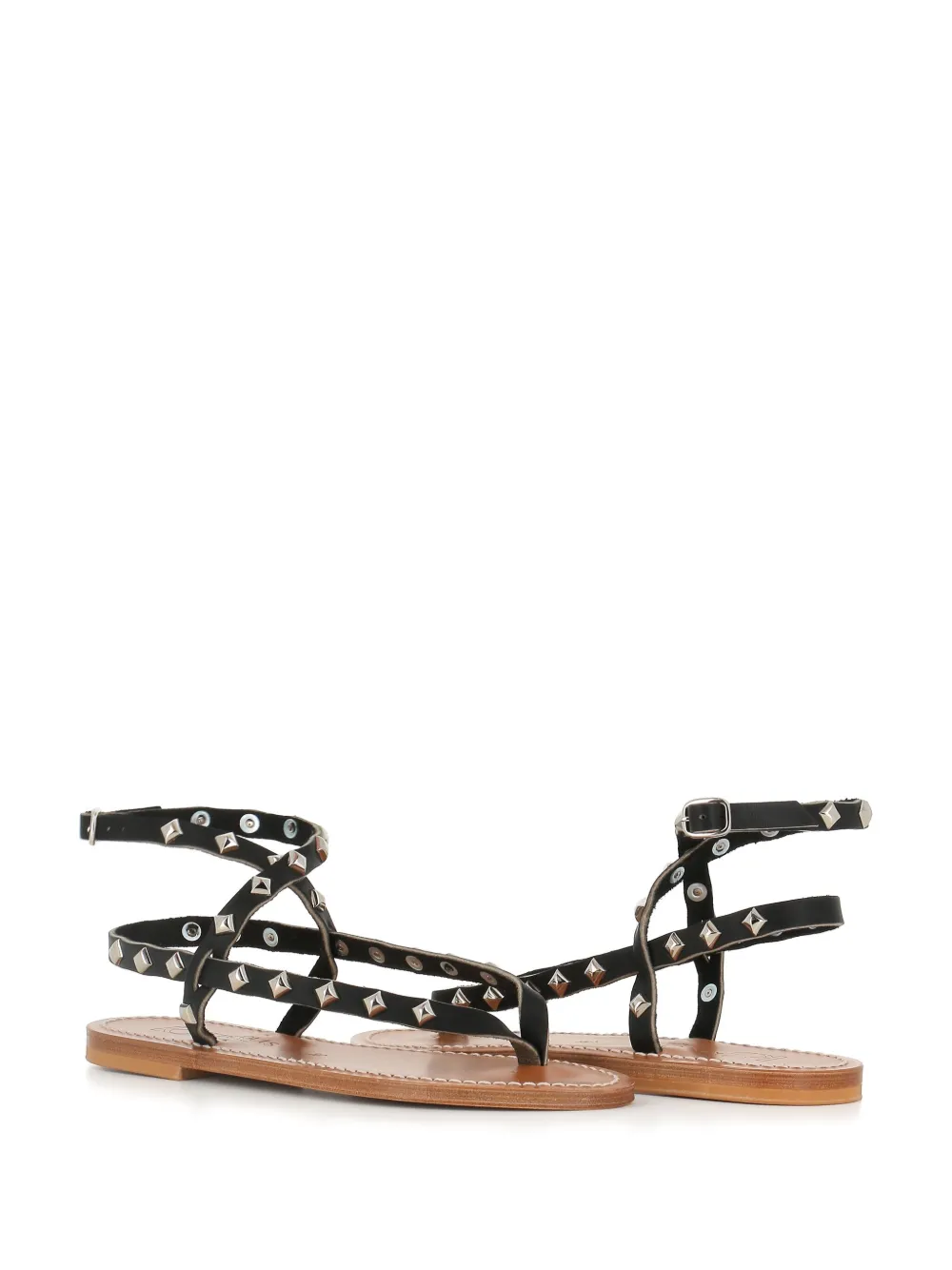 K. Jacques Sandalen met studs - Zwart
