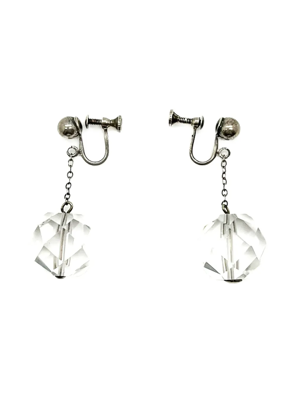 Jennifer Gibson Jewellery 1910s クリスタル ピアス - シルバートーン Jennifer Gibson Jewellery 1910s クリスタル ピアス - シルバートーン