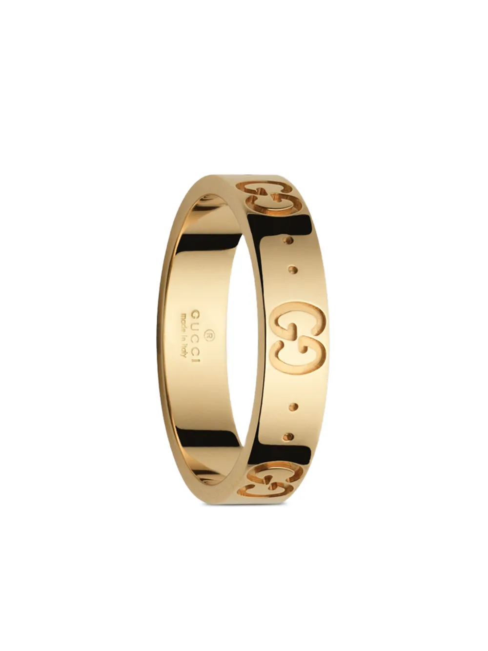  Gucci 18k Yellow Gold Icon Ring 