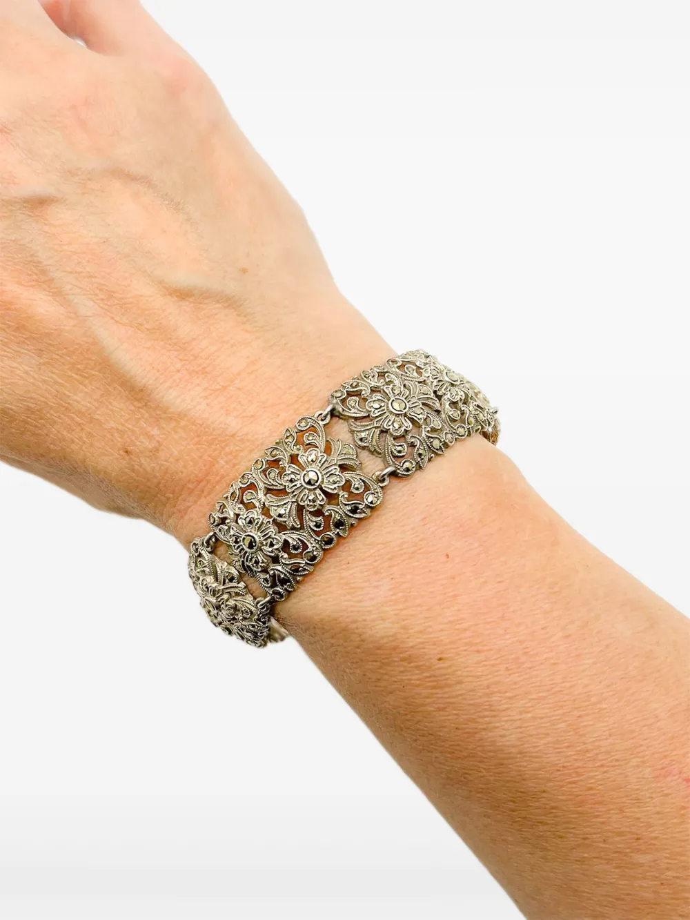 Pre-Owned 1920s Floral Marcasite Bracelet