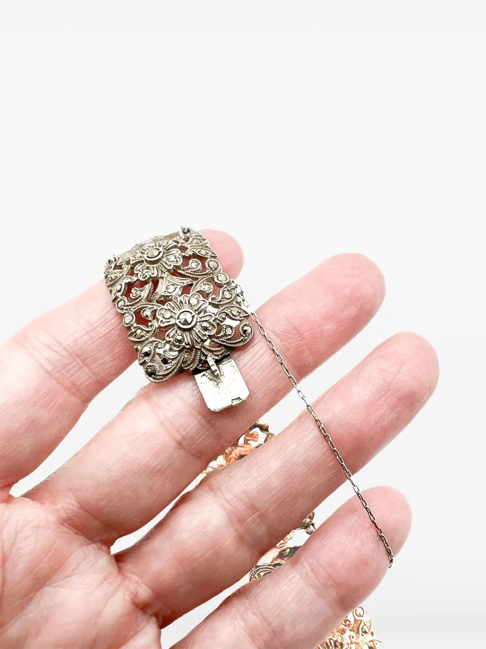 Pre-Owned 1920s Floral Marcasite Bracelet