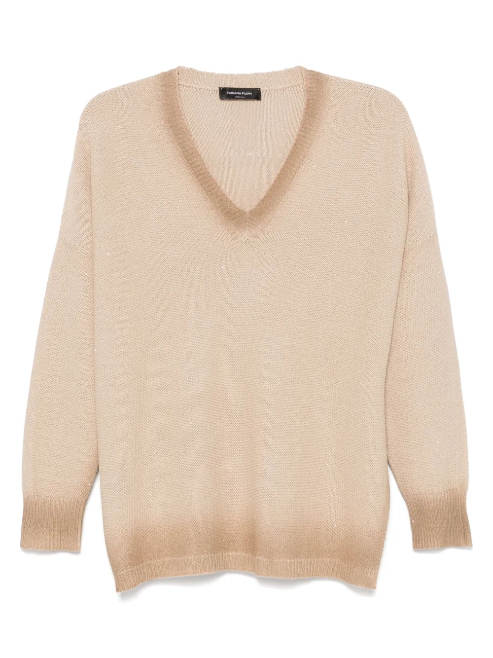 Fabiana Filippi Trui verfraaid met pailletten Beige