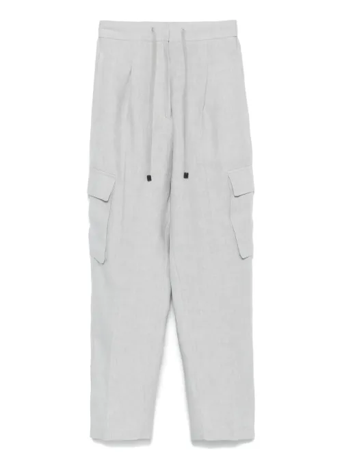 Pantalon en lin à poches cargo - Le Tricot Perugia - Modalova
