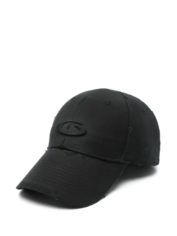 BALENCIAGA ブラック ダメージキャップ S BALENCIAGA - UNITY SPORTS ICON / ダメージ加工 / CAP