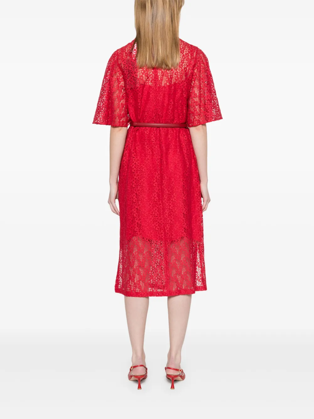 Max Mara Elettra midi-jurk Rood