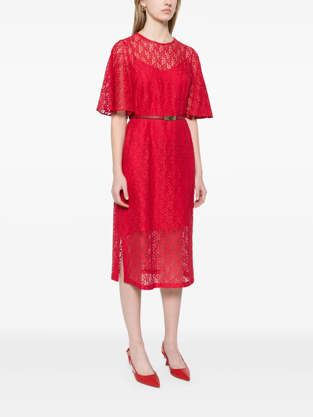 Max Mara Elettra midi-jurk Rood