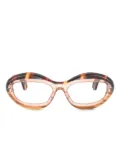 Alain Mikli striped oval-frame glasses - Brown