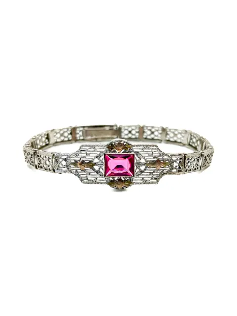 Jennifer Gibson Jewellery pulsera con detalles de cristal 1920 de archivo