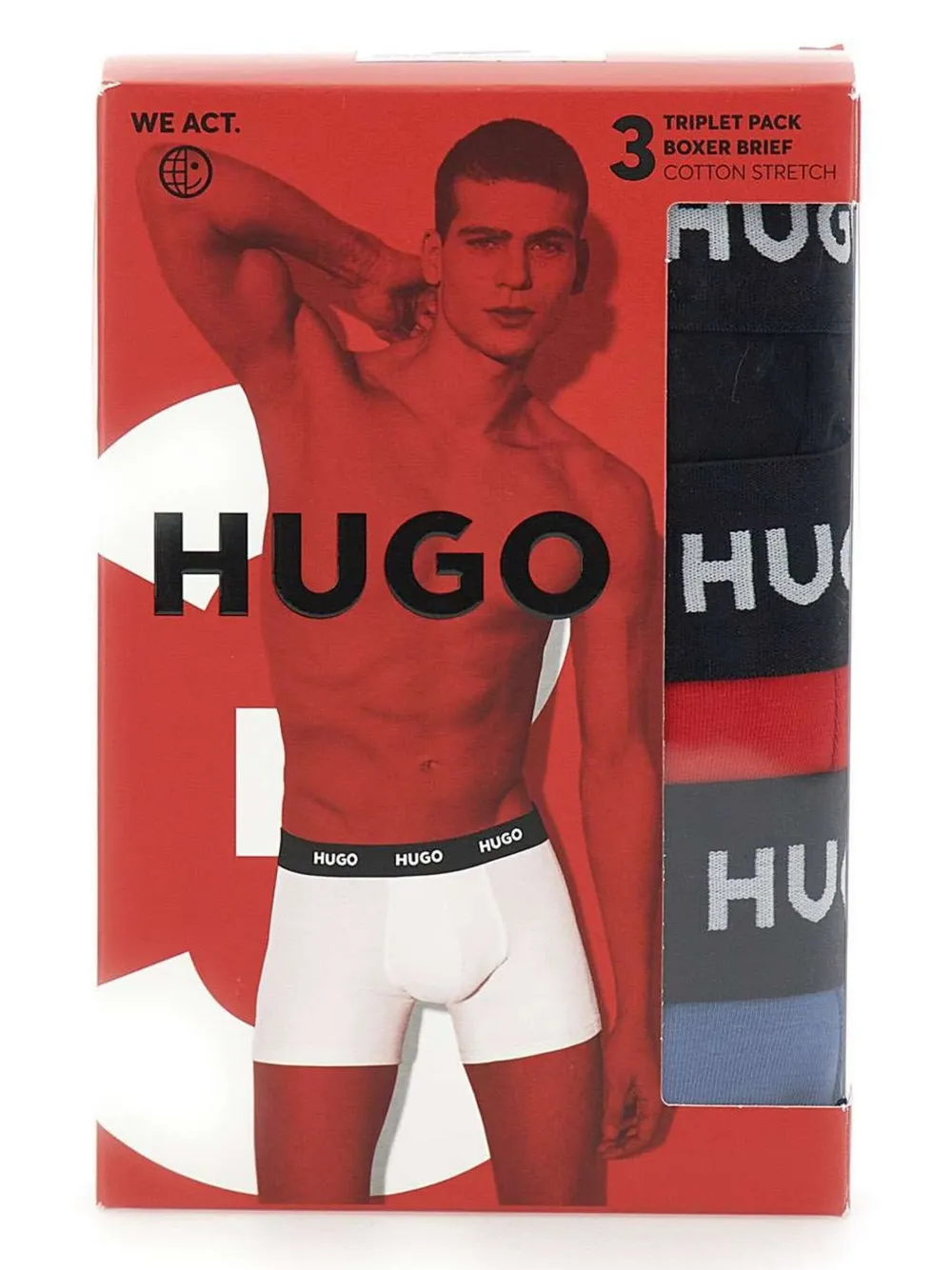 Shop Hugo Boss Logo-waistband Briefs (pack Of Three) In Black