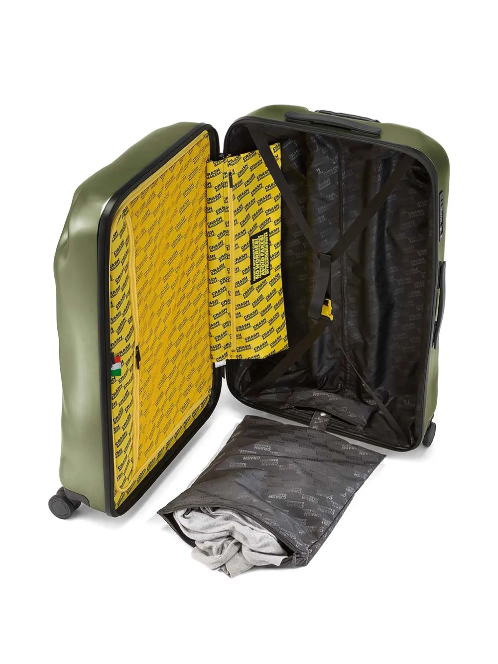 Crash Baggage Koffer met logodetail Groen