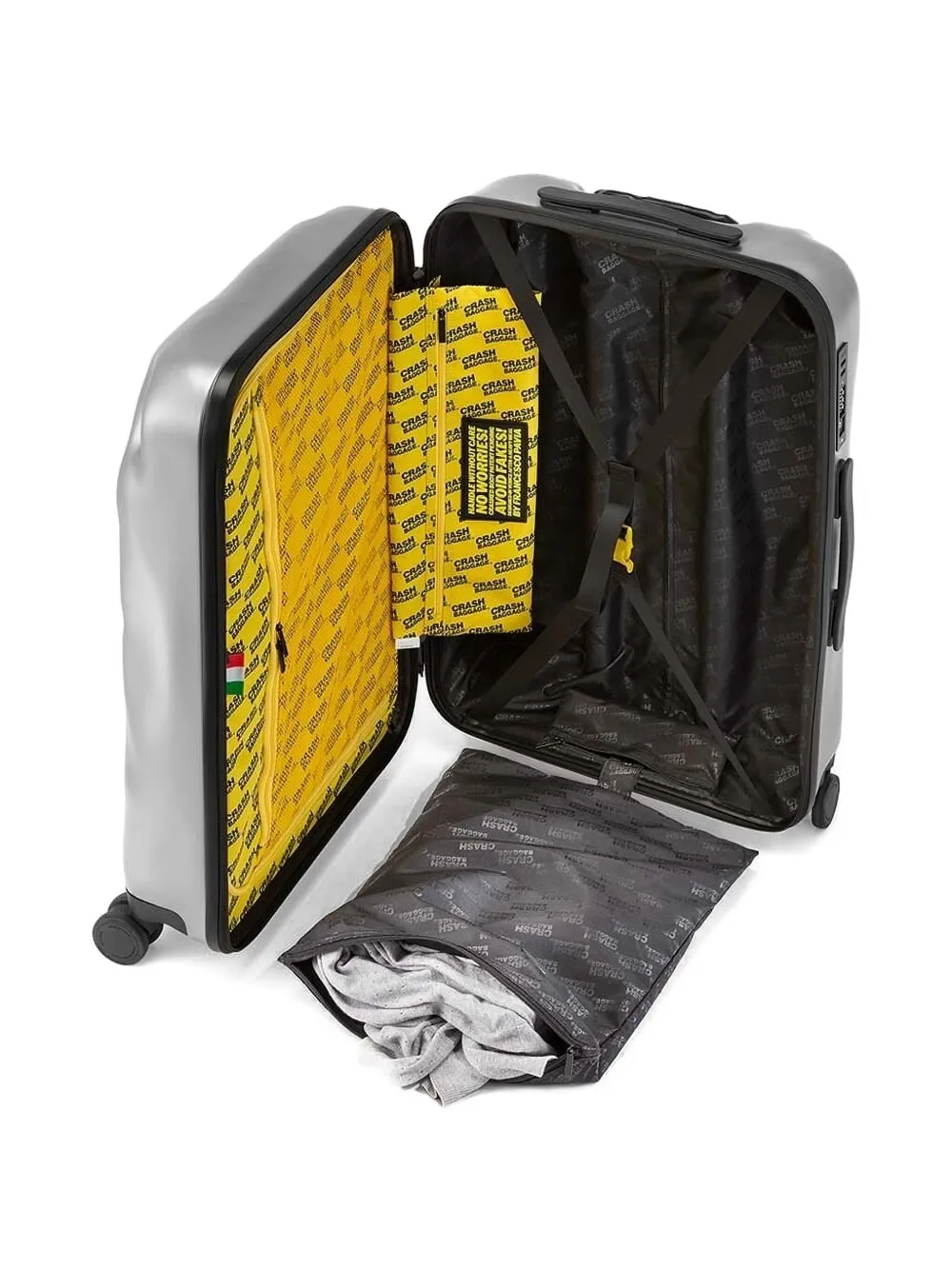 Crash Baggage Reistas met logodetail Grijs